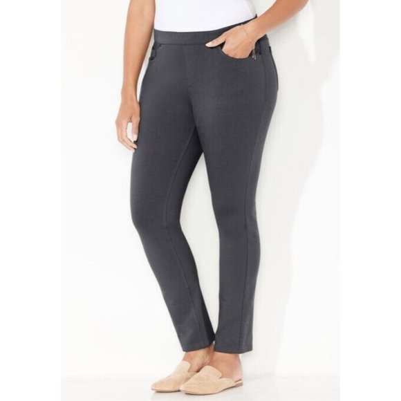 Catherines Jeans Catherines Knit Pull On Stretch Denim Jegging